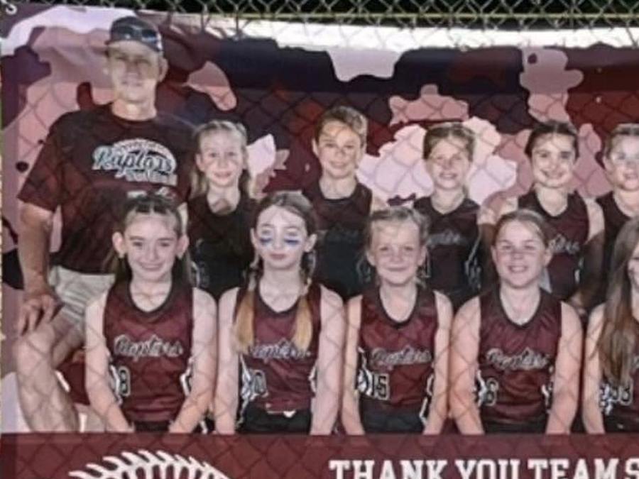 Raptors softball team & sponsor banner — Sports Banners by Brand 513 Collective