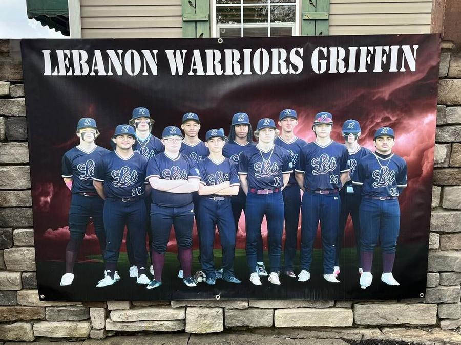 Lebanon Warriors baseball team banner — Sports Banners by Brand 513 Collective