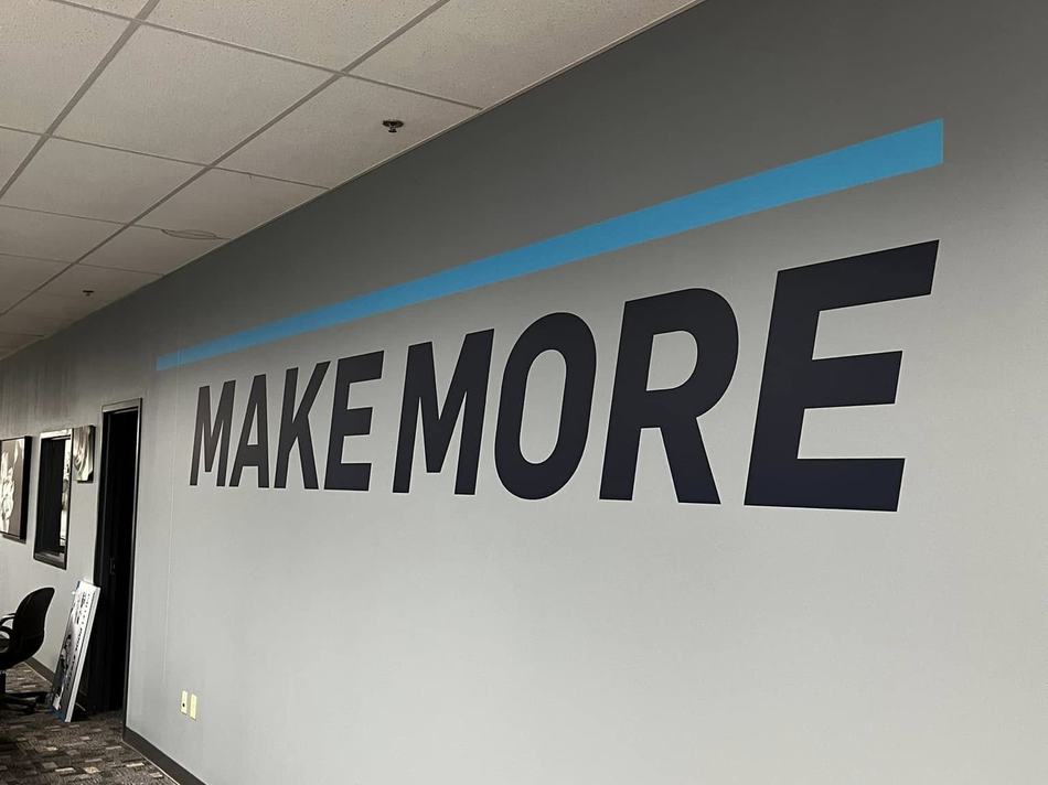 Make More office wall lettering — Wall Graphics & Murals by Brand 513 Collective