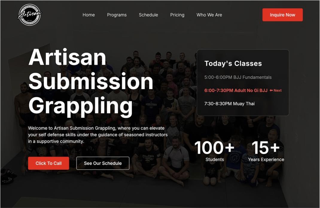Artisan Submission Grappling — Web Design by Brand 513 Collective