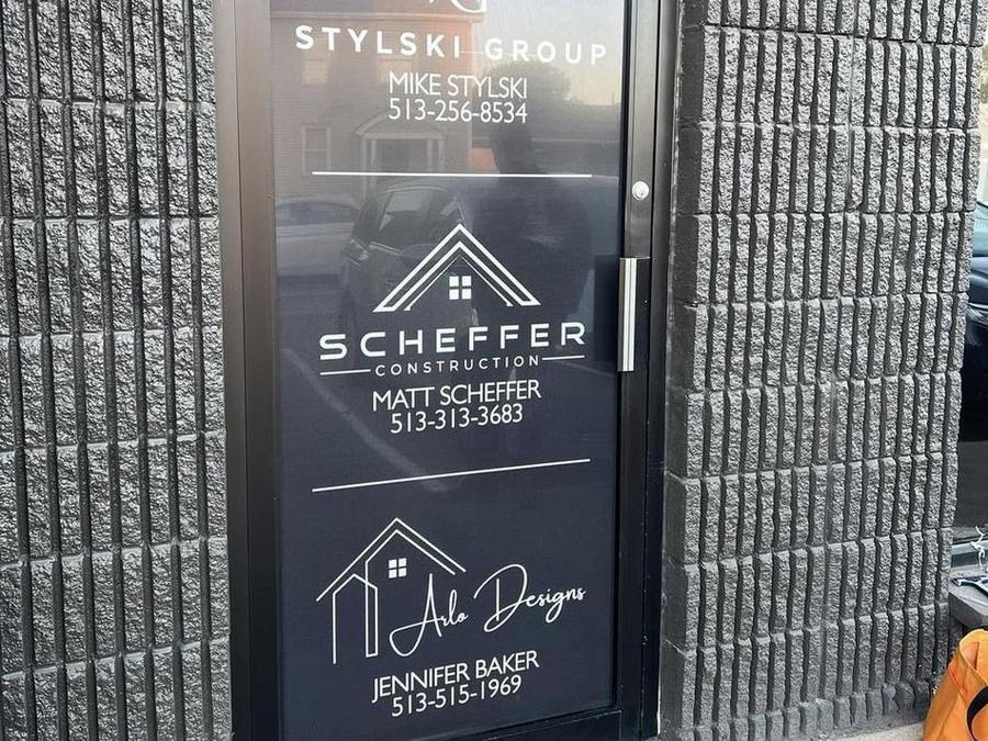 Stylski Group, Scheffer Construction & Arlo Designs — Window Graphics & Lettering by Brand 513 Collective