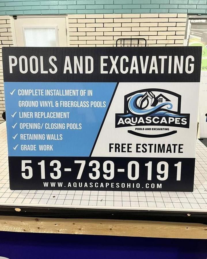 Aquascapes Pools & Excavating — Signs by Brand 513 Collective